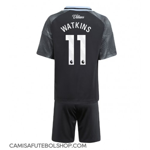 Camisa de time de futebol Aston Villa Ollie Watkins #11 Replicas 2º Equipamento Infantil 2025-26 Manga Curta (+ Calças curtas)